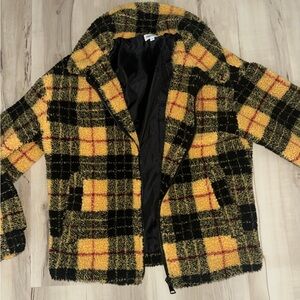 Superdown Plaid Teddy Coat